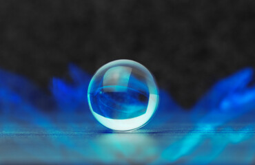 Crystal ball of magic and blue power.