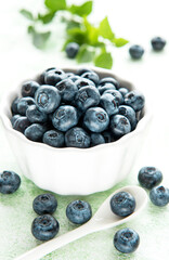 Blueberries on wooden background