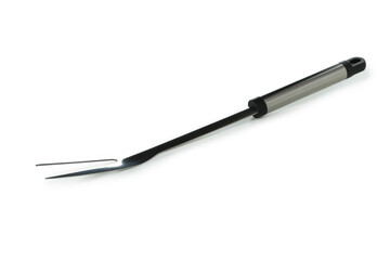 Metal barbecue fork isolated on white background
