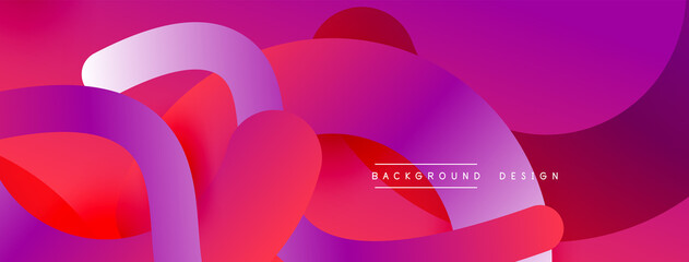 Abstract overlapping lines and circles geometric background with gradient colors