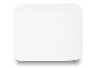 White square ceramics plate isolated on white background.