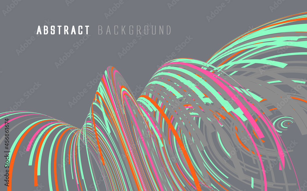 Poster abstract graphics composed of colored lines