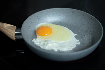 fry egg in pan breakfast easy cooking in kitchen