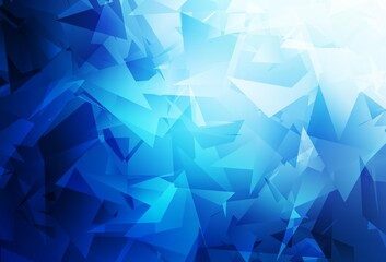 Dark BLUE vector polygonal background.