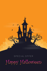 Halloween background flat design vector