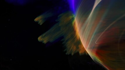 インクを水中に落として広がる様子を撮影