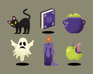 six happy halloween icons