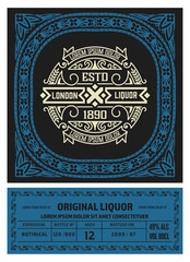 Vintage label for liquor design