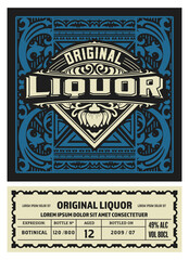Vintage label for liquor design