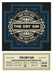 Vintage label for liquor design