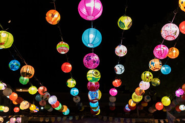 Paper lantern decoration for Mid-autumn festival in Hong Kong © leeyiutung