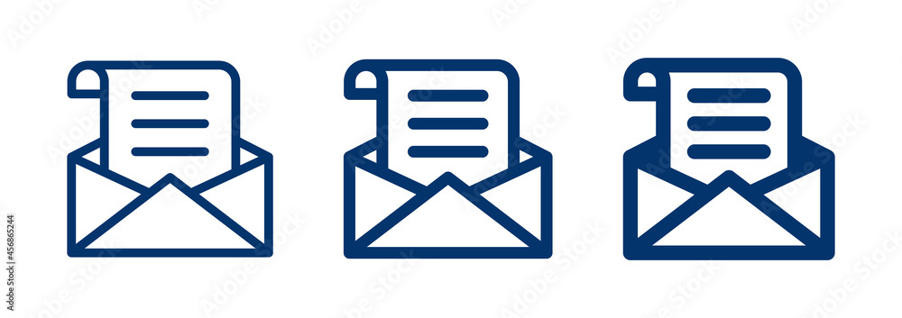 Poster open envelope mail icon. open letter icon vector illustration.