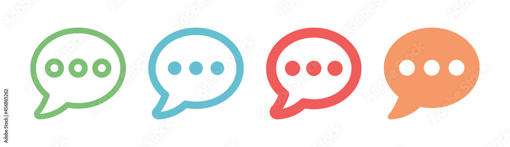 Poster chat message icon set. chat bubble vector illustration