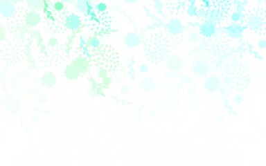 Light Green vector abstract design with flowers, roses.