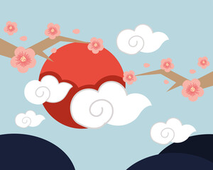 asian flower and sky