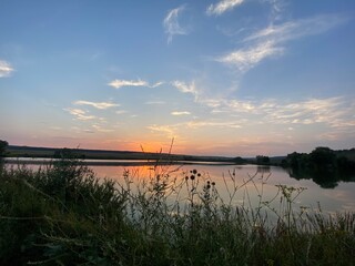 sunset over the river