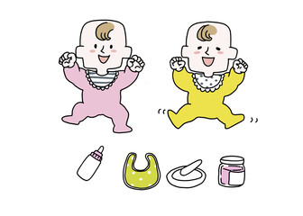 赤ちゃんと子育てグッズのセット