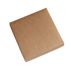 Closed cardboard box isolated on white background
