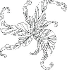 Illustration of leaves . Abstract composition. Vector eps 10