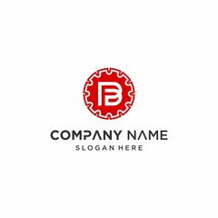 Automotive Logo Design with Abstract Letter BF Concept for Automotive Gear Industry Company