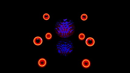 3d illustration of 4K UHD neon balls