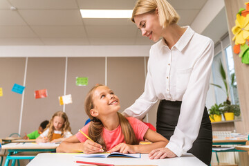 Fototapeta premium Teen students at primary school