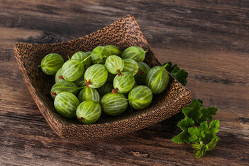 Fresh ripe green sweet gooseberry