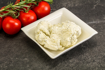 Soft cream cheese with herbs
