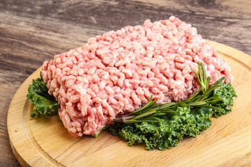 Raw pork minced meat for cooking