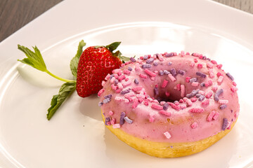 Glaze cundy donut with chocolate