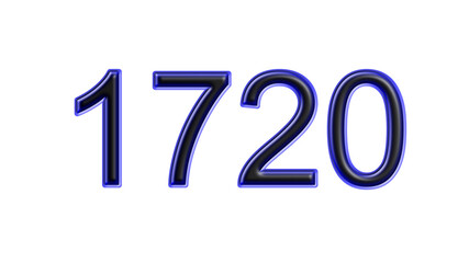 blue 1720 number 3d effect white background
