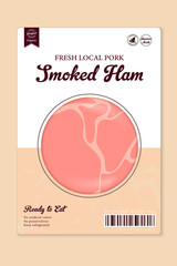 Premium Quality Pork Pack. Abstract Vector Meat Plastic Tray Container. Packaging Design Label