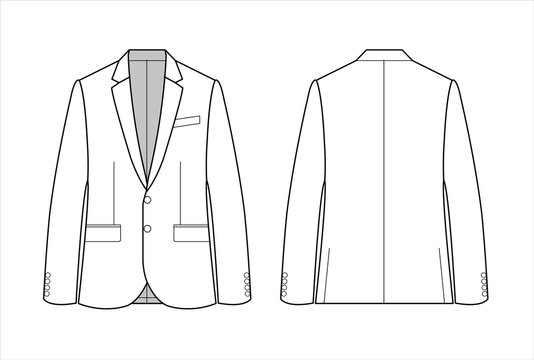 Functional blazer sketch for men, vector, 