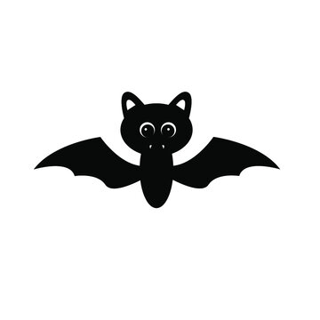 isolated cute bat on a white background. picture for halloween