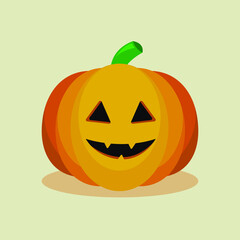 a pumpkin with a scary face. picture for halloween