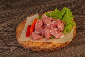 Raw pork meat for cooking