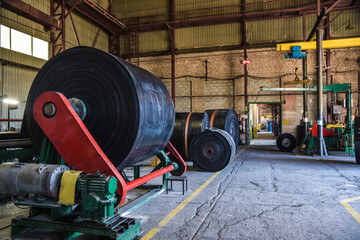 Fototapeta na wymiar industrial production of rubber in rolls
