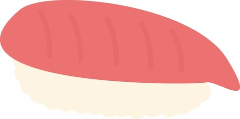 赤い握り寿司のイラスト　マグロ　サーモン　シンプル　和食