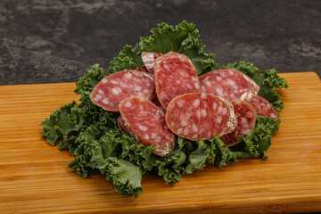 Iberian pork Fuet sausage slices