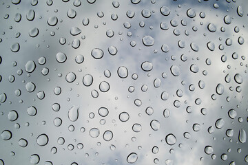 The concept of water drops on a white background