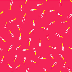 Line Screwdriver icon isolated seamless pattern on red background. Service tool symbol. Vector