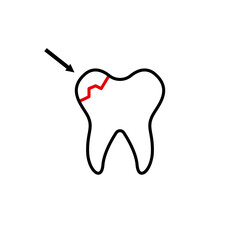 dental caries icon vector