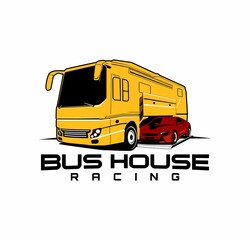 bus house design logo icon vector