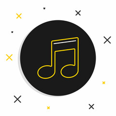 Line Music note, tone icon isolated on white background. Colorful outline concept. Vector