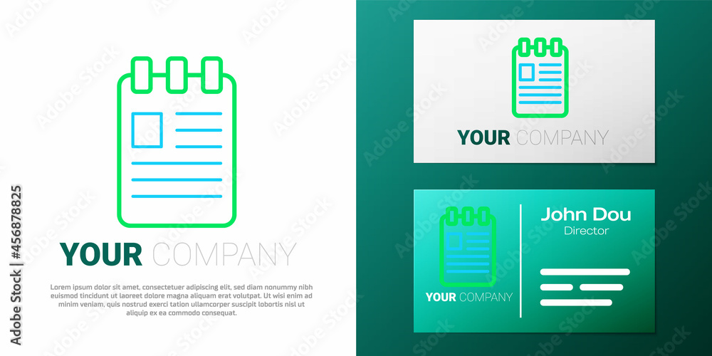 Poster line notebook icon isolated on white background. spiral notepad icon. school notebook. writing pad. 