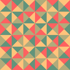 four color triangles. vector seamless pattern. light repetitive background. fabric swatch. wrapping paper. continuous print. geometric shapes. design element for decor, textile, apparel