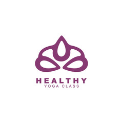 Yoga logo template design vector icon illustration
