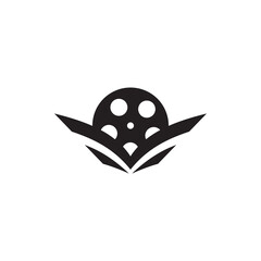 Wing film logo template design vector icon illustration