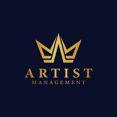 Crown and letter a logo template design vector icon illustration