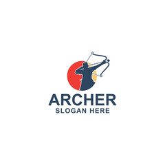 Archer logo template design vector icon illustration